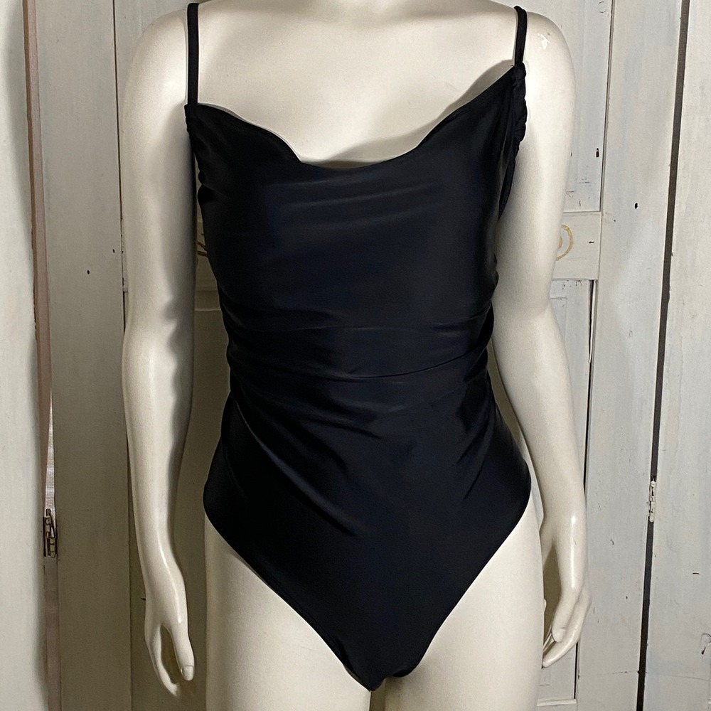 Old Navy Black‎ Retro Women's Swimsuit XXL Open Tie Back Old Hollywood Pin Up